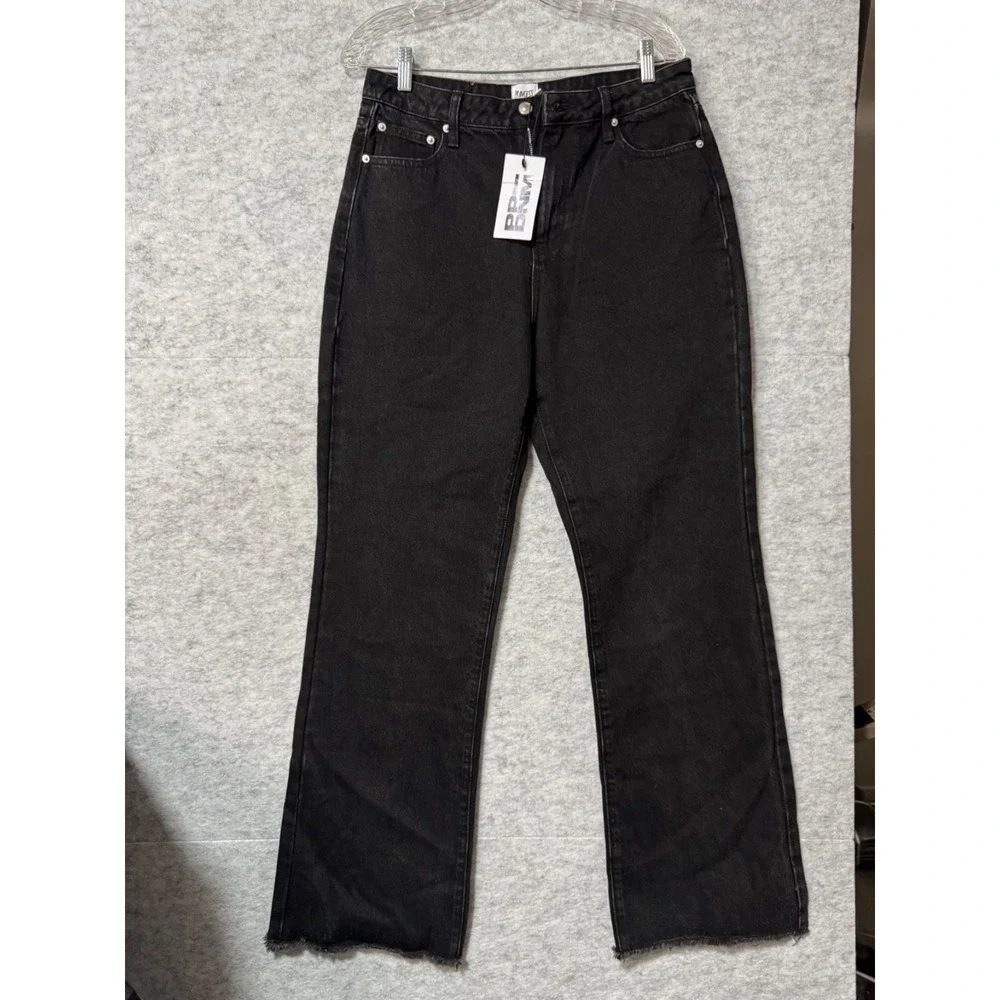 Princess Polly NWT Women's Black High Rise Straight Leg jeans XXL ;